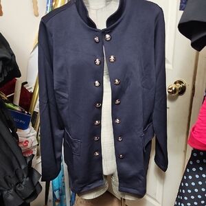 SHEIN Navy Button-Up Blazer